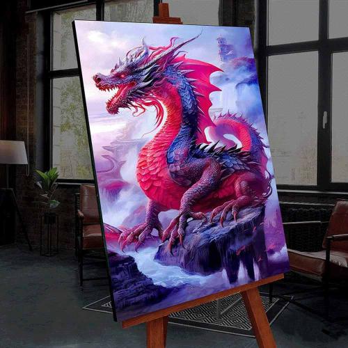 Картина по номерам со светящейся краской 40х50 Красный дракон FHR0575