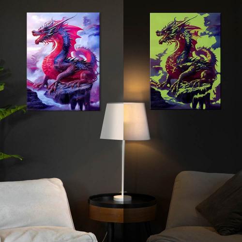 Картина по номерам со светящейся краской 40х50 Красный дракон FHR0575 фото 2