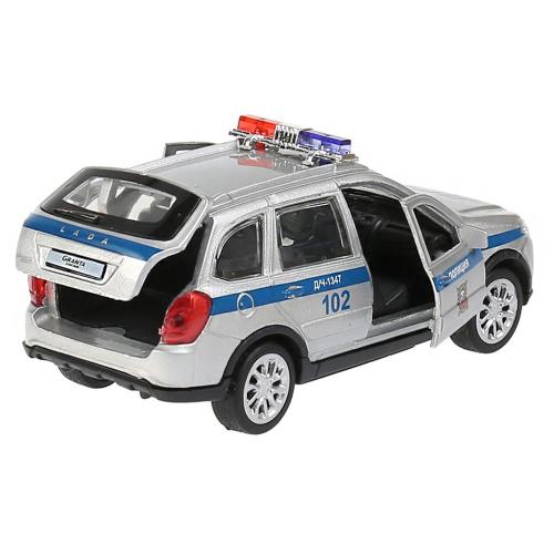 Машинка металлическая Lada Granta Cross 2019 Полиция Технопарк GRANTACRS-12POL-WH  фото 5