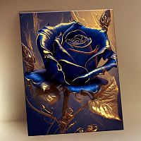 Картина по номерам с поталью Синяя роза 15 x 20 см Флюид KH1184P